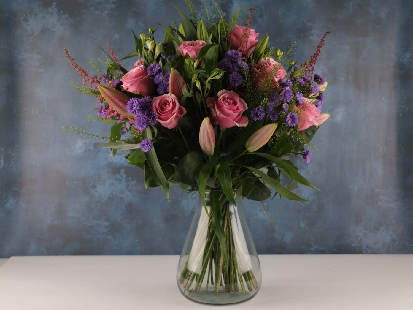 Pretty Pink Roses & Lily Baby Girl Bouquet