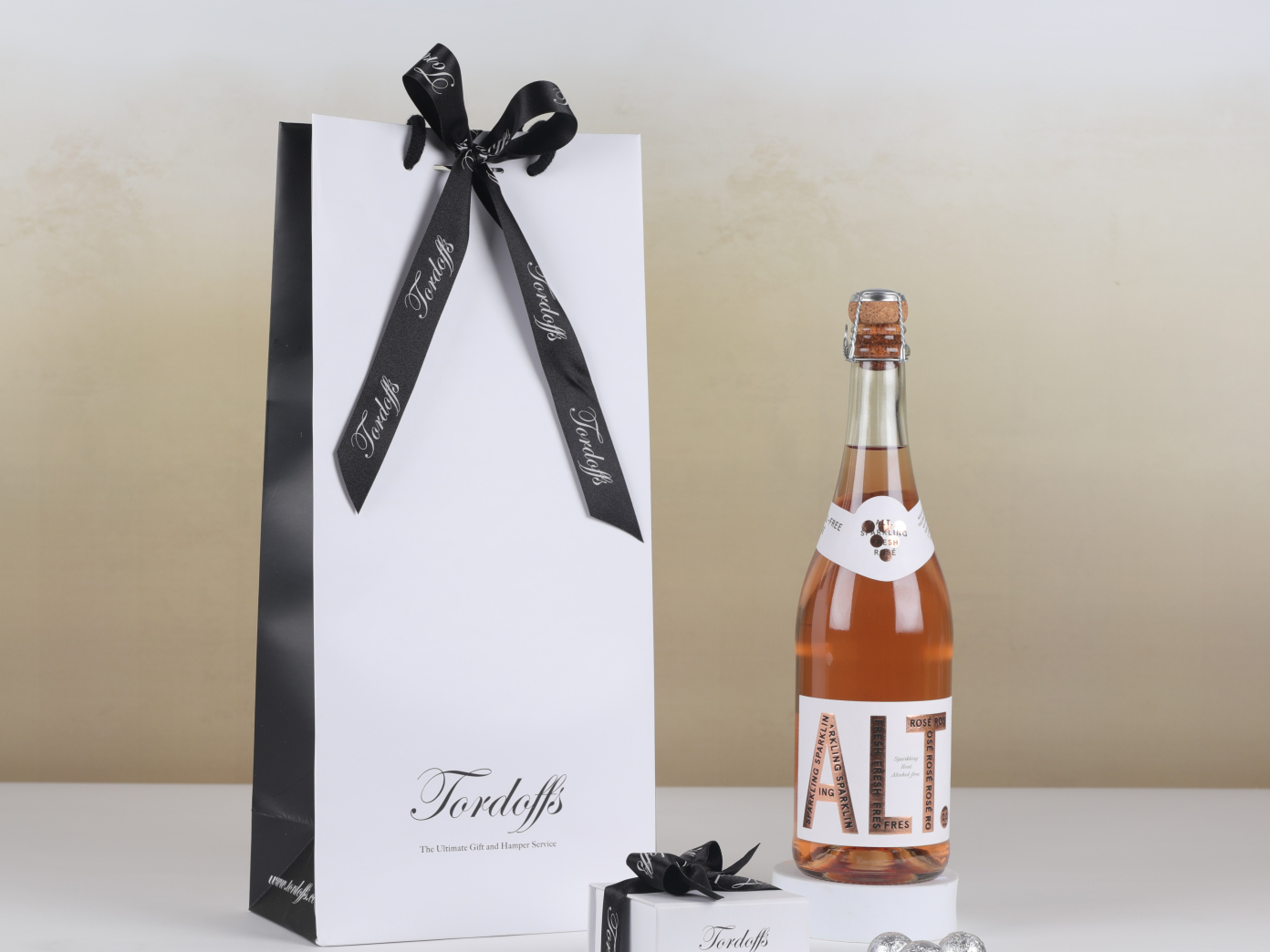 Non-Alcoholic Sparkling Rose and Swiss Milk Truffles