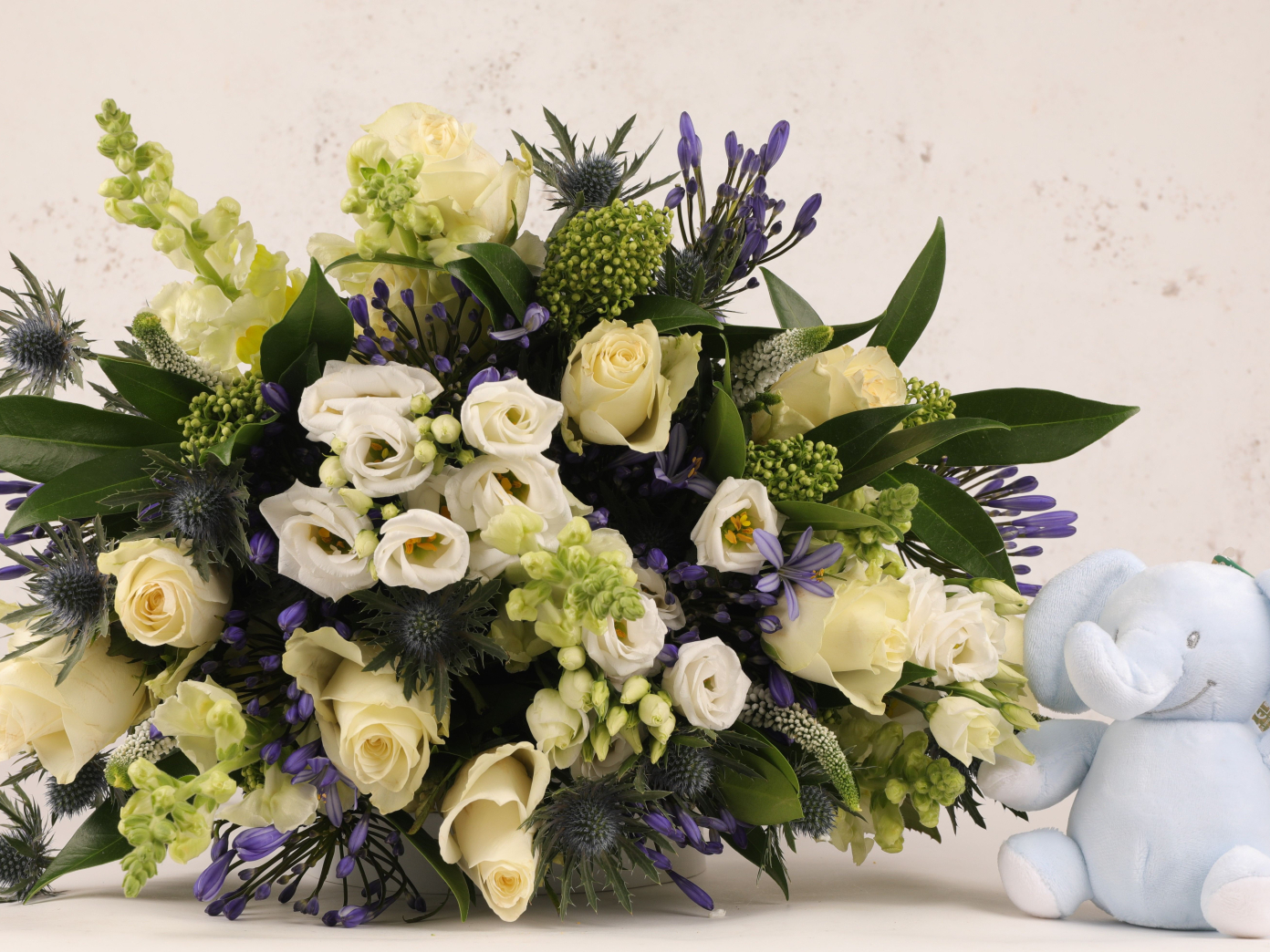 Baby Boy Hand-tied Bouquet with Elephant