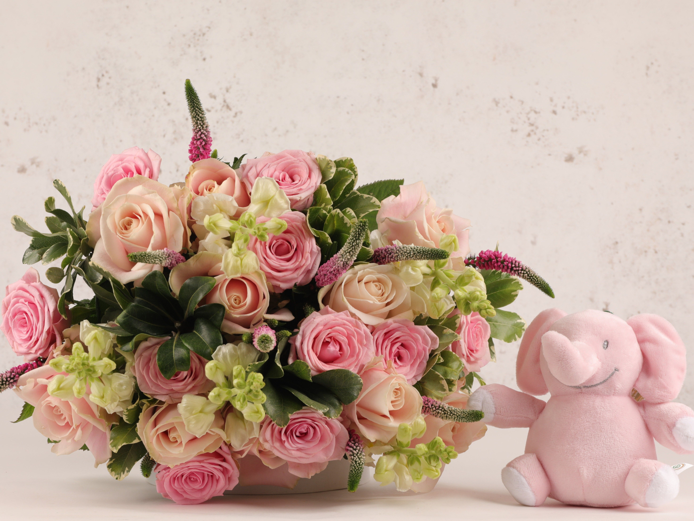 Baby Girl Hand-tied Bouquet with Elephant